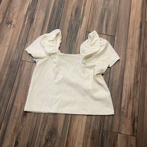 Madewell Cream Ruffle Sleeve Blouse